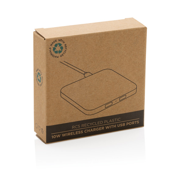Xd Collection brezžični polnilnik 10W, dvojni USB - Bela