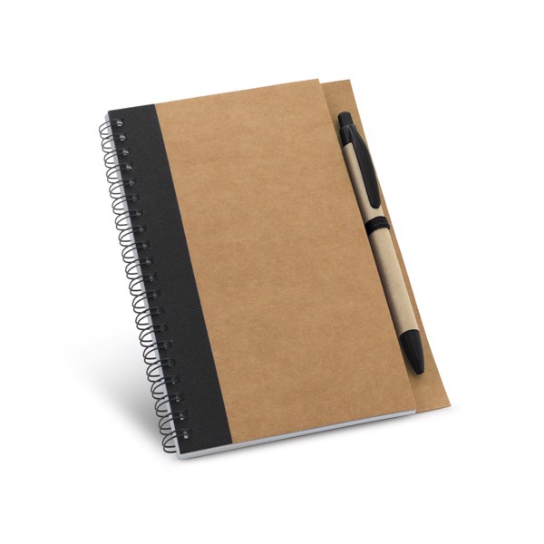 ASIMOV. B6 spiral-bound notepad with plain - Black