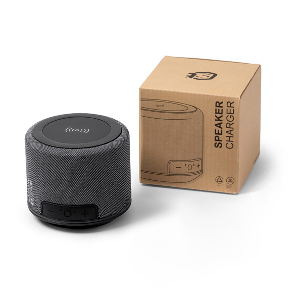 Altavoz inalámbrico personalizado de RPET con base de carga inalámbrica 3W