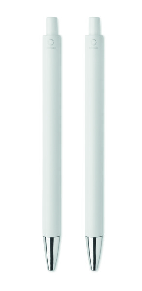 Recycled aluminium pen set Orwell - White