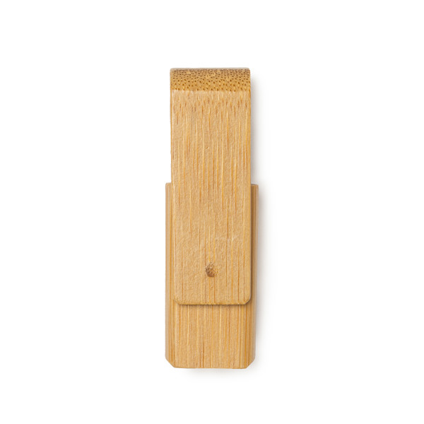 Personalised bamboo USB flash drive 16 GB with rotating clip