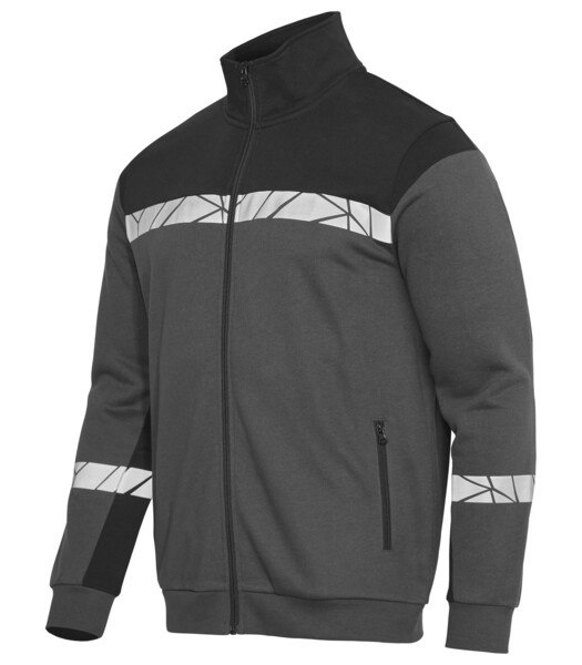 7103 FULL ZIP SWEATSHIRT PGL Grey/Black M