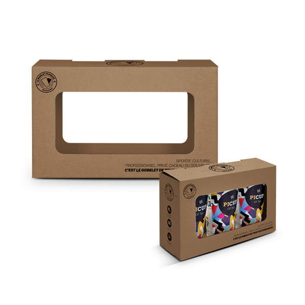 BOITE CARTON AVEC FENETRE POUR 3 OU 6 PICUP30 - MONTAGE COMPRIS