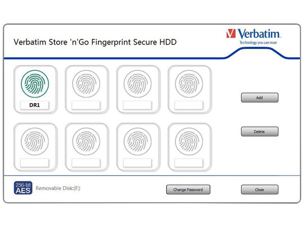 External HDD Verbatim 1TB Store’n go with Fingerprint technology
