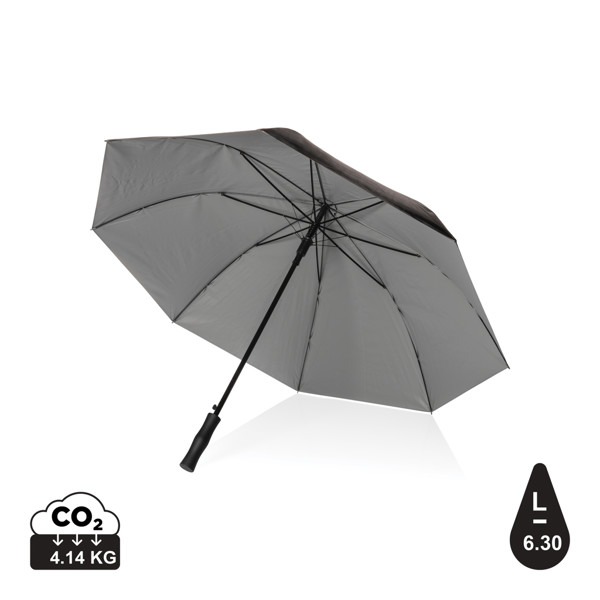 Impact Aware™ RPET dvobarvni dežnik, avto.  odpiranje, 137 cm -Srebrna