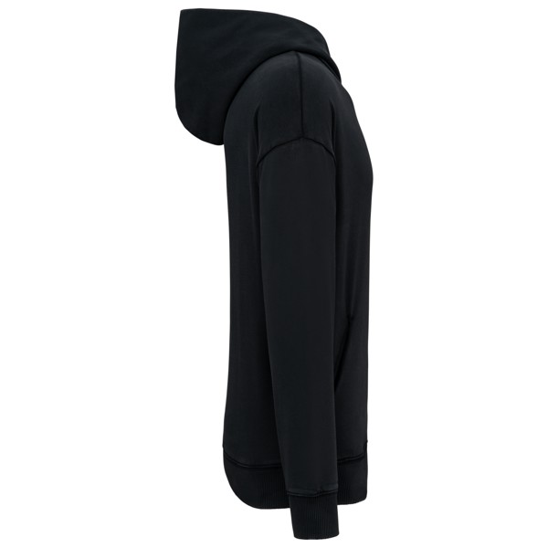 Unisex Washed Effect Oversize Hooded Sweatshirt - Washed Black / 2XL