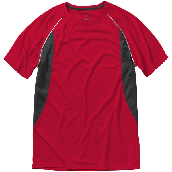 Męski T-shirt Quebec z krótkim rękawem z dzianiny Cool Fit odprowadzającej wilgoć - Czerwony / Antracyt / XL