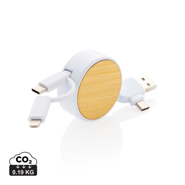 Ontario 6-v-1 kabel, 100 cm, recikliran TPE, bambus