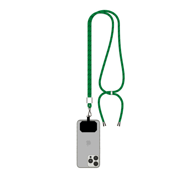 Dvoubarevný držák telefonu Crossbody z materiálu recyklovaný polyester (rPET) - Klasická zelená / Černá / Stříbrná příslušenství