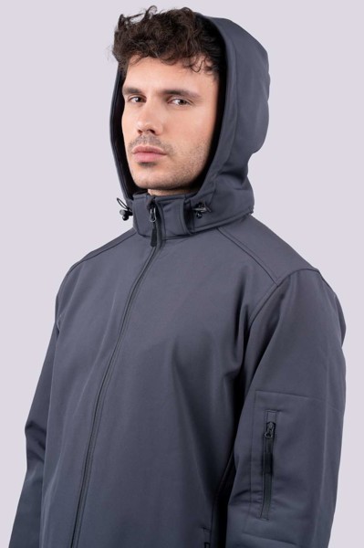 Men’S 3-Layer Detachable Hooded Softshell Jacket - Black / M