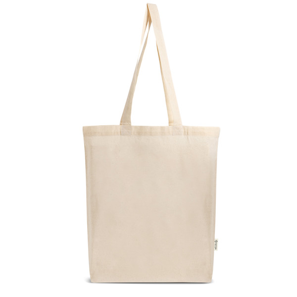 Sac En Coton Recyclé, Soufflet Toute La Longueur, 140G/M² - Ecru