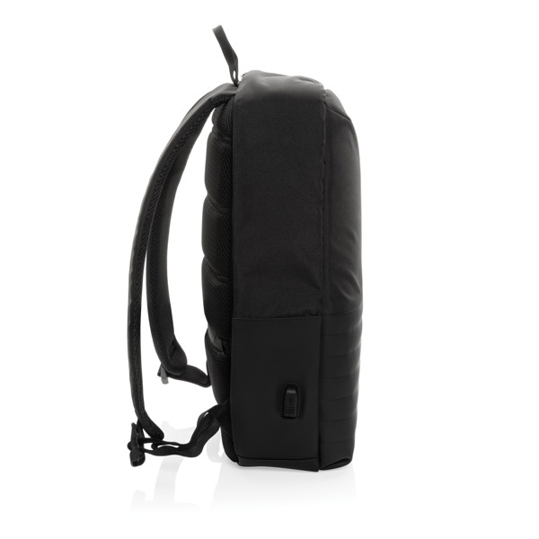 RFID nedobytný batoh na notebook Swiss Peak z RPET AWARE™ - Černá