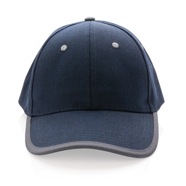 Casquette contraste 6 panneaux coton recyclé Impact AWARE™ - Bleu Marine