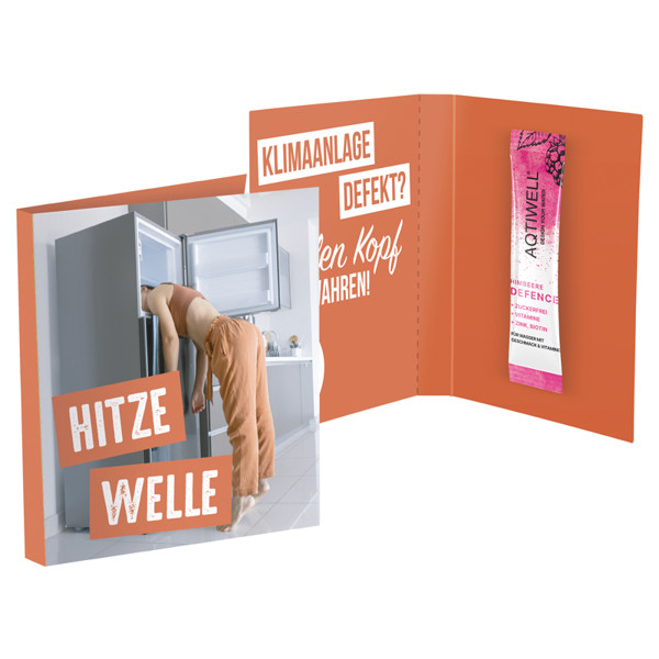 Werbekarte Midi, Aqtiwell® DEFENCE | 1 Stick Aqtiwell® DEFENCE Himbeere, 2 g