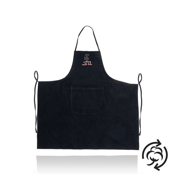 Avental Ajustável Em Algodão Reciclado 180G/M2 - Preto