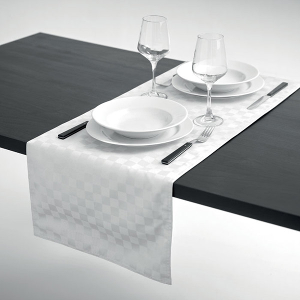 Namizni tekač Spice, 140x40 cm, 185 g/m² poliester - Bela