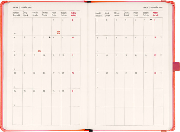 Notique Planbook Diář/Notes Korál 2027, 13 x 21 cm - Východní