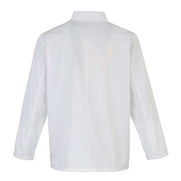 Chef's Long Sleeve Stud Jacket - White / XS