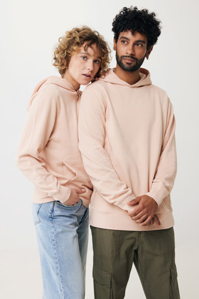 Iqoniq Yengo recycled cotton hoodie with sidepockets - Peach Nectar / L