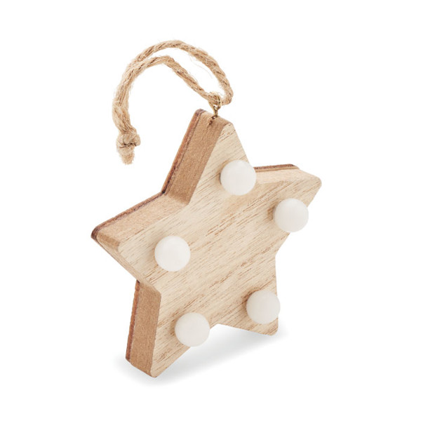 MB - Wooden weed star with lights Lalie