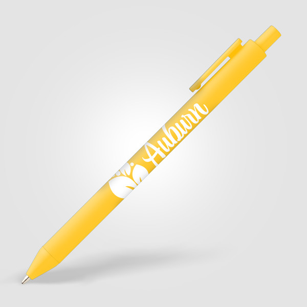 Bloom Recycled Plastic Retractable Soft Touch Pen - Yellow / 4 Colour inkjet