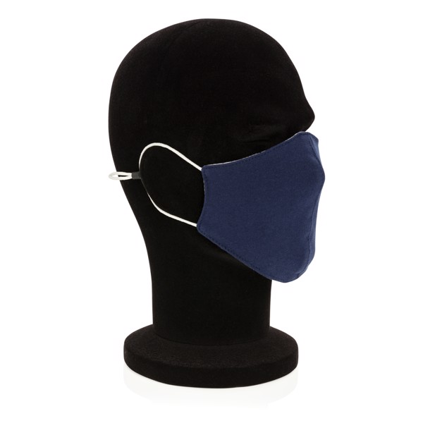 Masque barrière réutilisable à 2 couches en coton - Bleu Marine