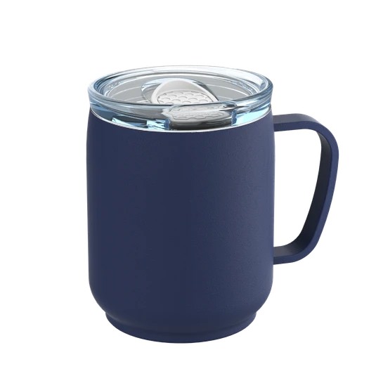 Thermo mug RETUMBLER-myNIZZA CERAMIC, Dark Blue - White
