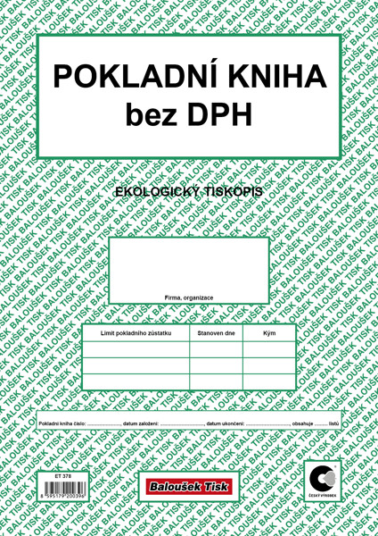Pokladní Kniha Bez Dph A4