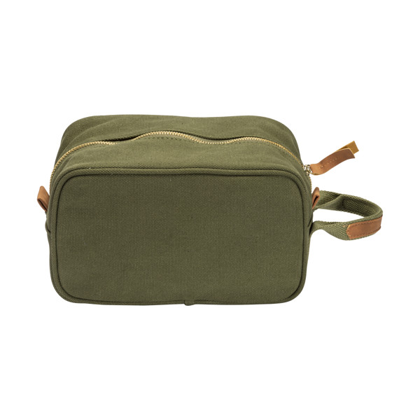 Recycled Canvas Beauty Case With Side Handle - Dark Green