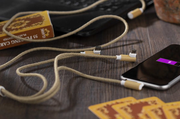 3 in 1 USB cable FLAX