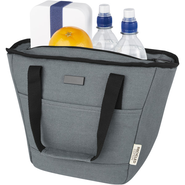 Bolsa isotérmica de 6 L para almuerzo y 9 latas de lona reciclada GRS "Joey" - Gris