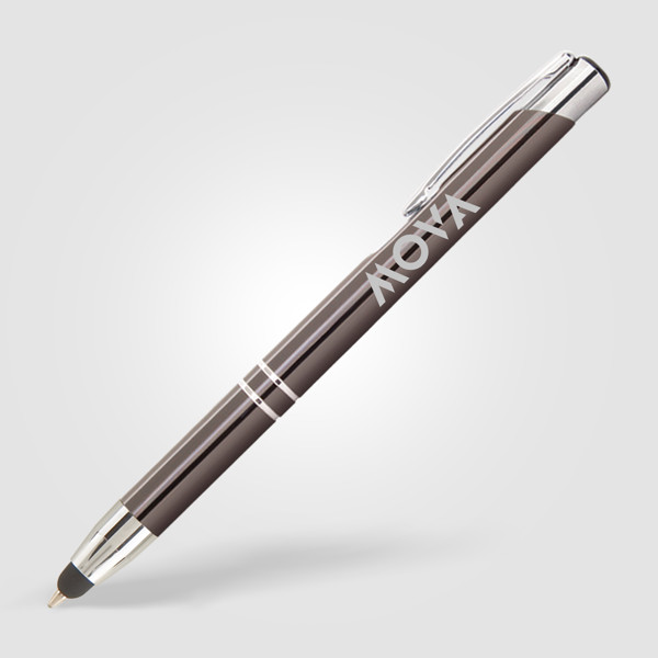 Crosby Shiny Pen w/Bottom Stylus - Gunmetal / Lasermax 360