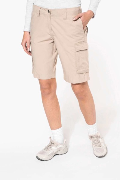 Lagane ženske bermude s više džepova - Charcoal Grey / 44