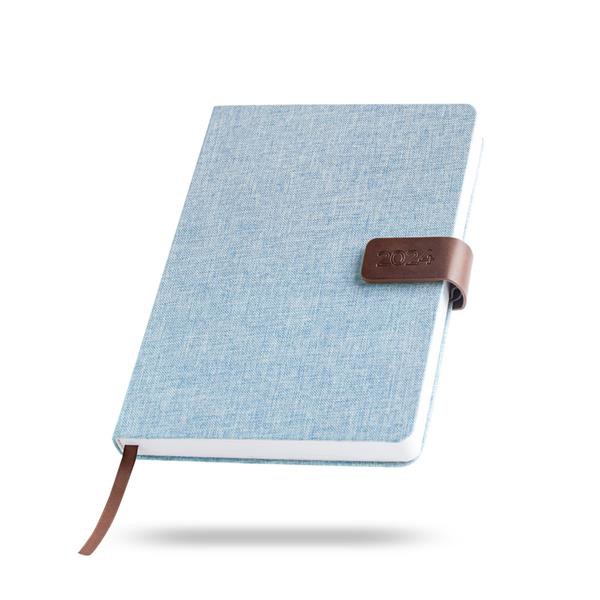 Agenda Diária A5 San Marino, Linho - Azul Claro