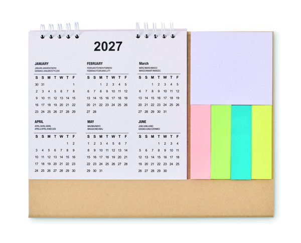 Desk calendar with memo pad Calendoo
