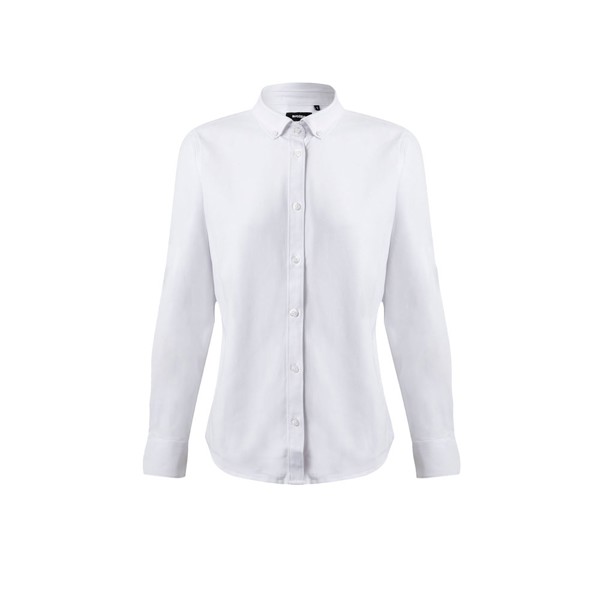 VL PRITHVI WOMEN. Oxford shirt (180 g/m²) for women, made from cotton (50%), polyester (45%) and elastane (5%) - White / M