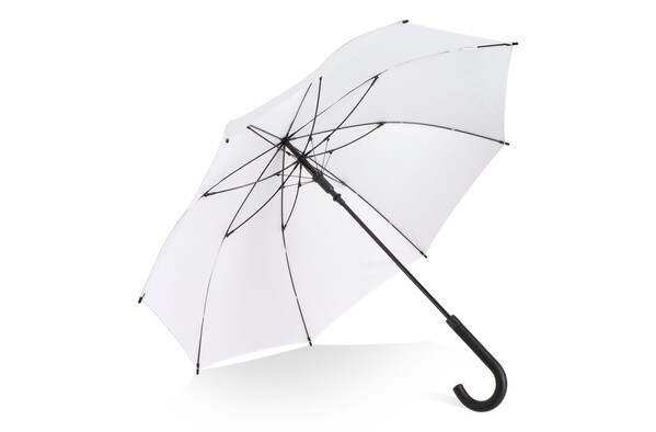 Verdure 190T Pongee 23" Parapluie à crochet coupe-vent Ouverture automatique - Blanc