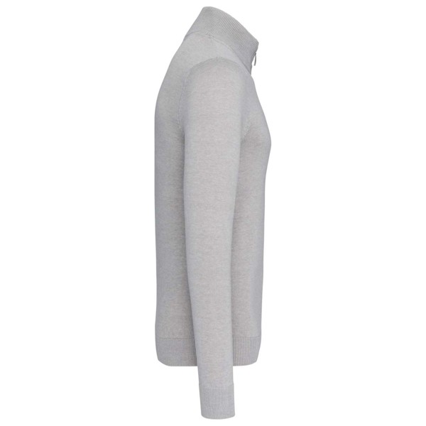 Men's Full Zip Cardigan - Grey Melange / S