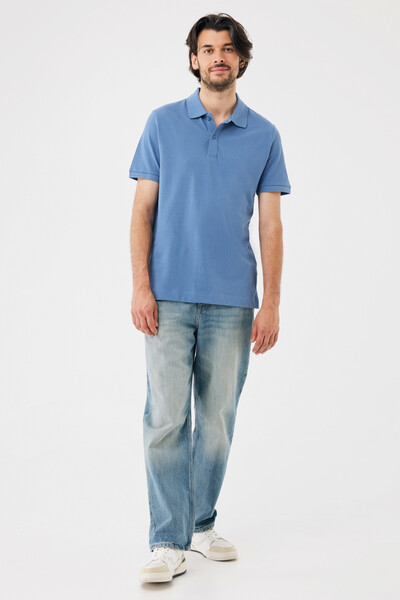 Polo tričko IQONIQ Yosemite z recykl. bavlny - Moon Blue / XL