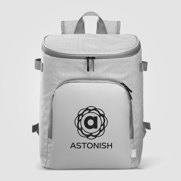 City Pack rPET PEVA Lined Cooler Backpack - 21L - Grey / Silkscreen