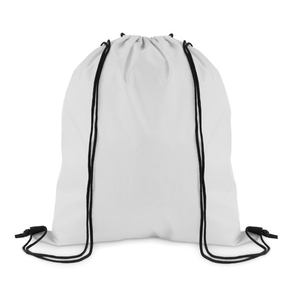 210D Polyester drawstring bag Simple Shoop - White