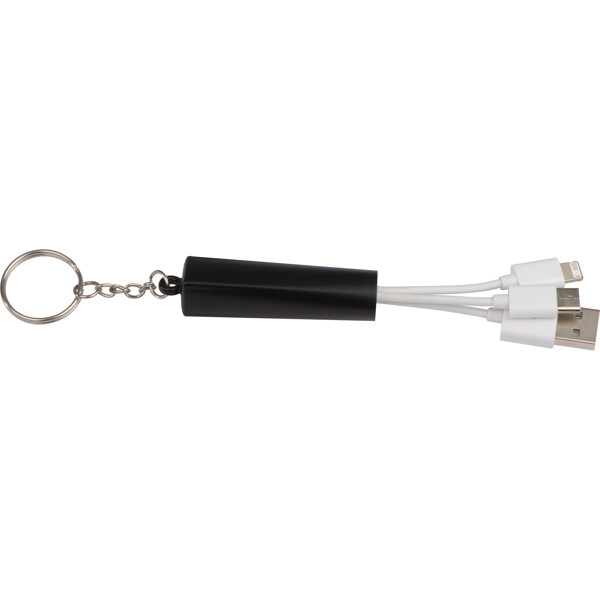 Keychain with USB charging cable LANA - Black