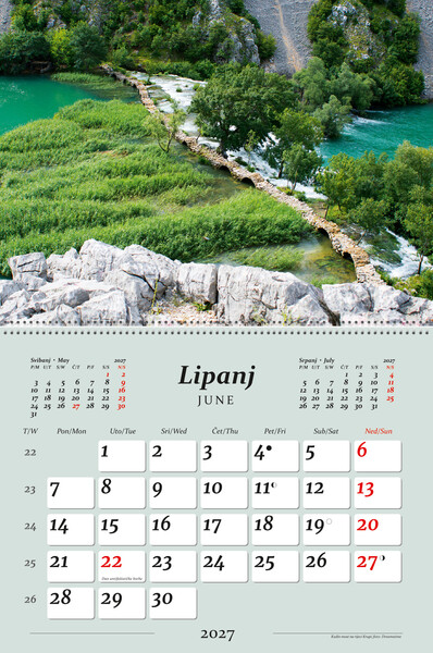 Preklopni zidni kalendar – Hrvatski krajolici