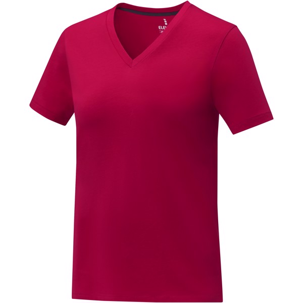 T shirt Somoto manches courtes col V femme Rouge M go merchy