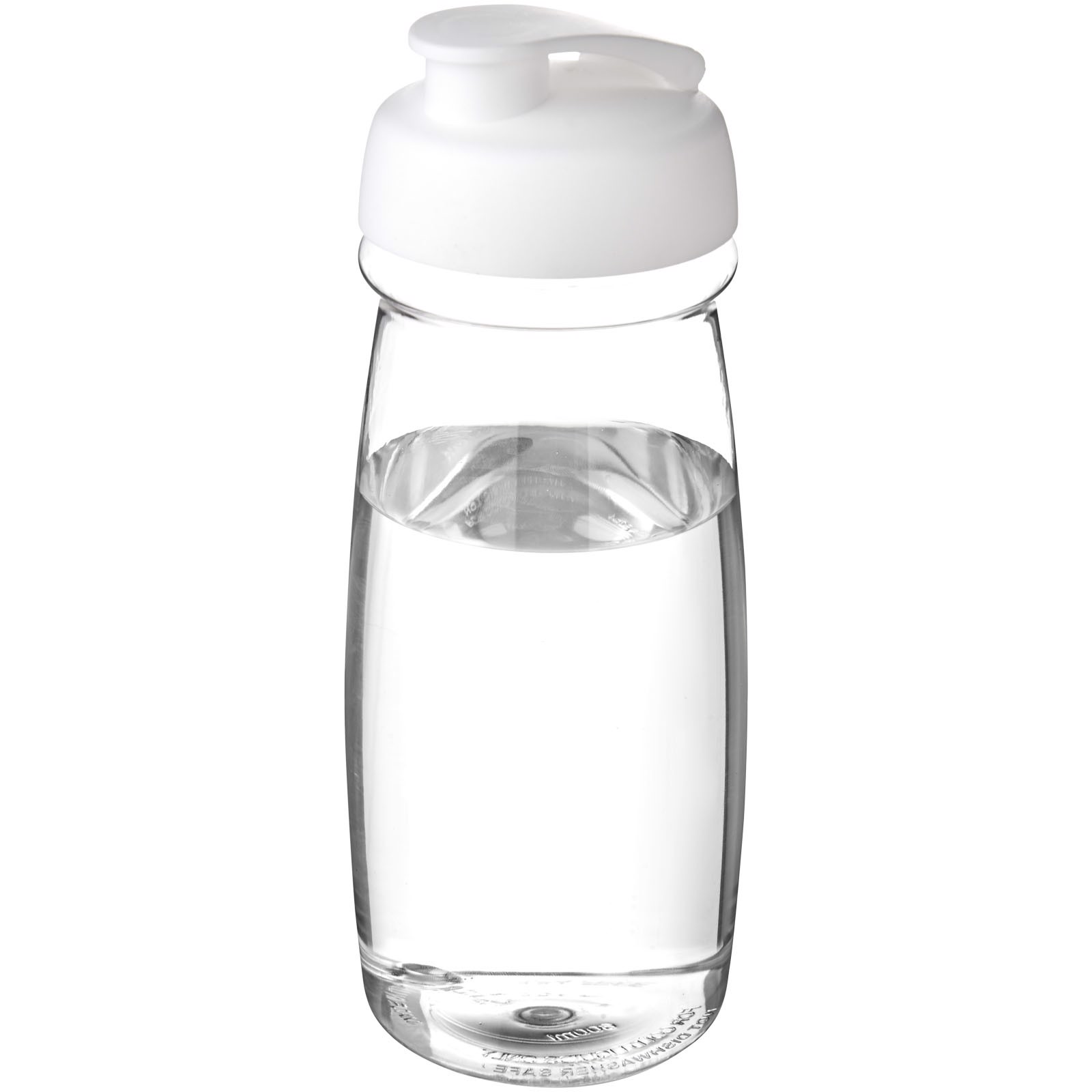 Bidon H2O Pulse® o pojemności 600 ml z wieczkiem zaciskowym - Przezroczysty / Biały