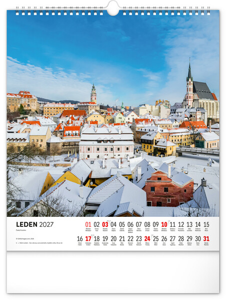 Notique Nástěnný Kalendář Česká Republika 2027, 30 x 34 cm