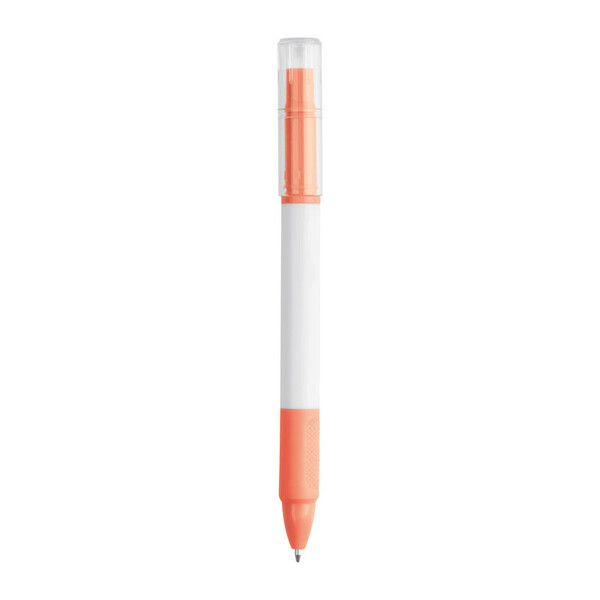 Ballpoint Pen with Highlighter Lens - Orange