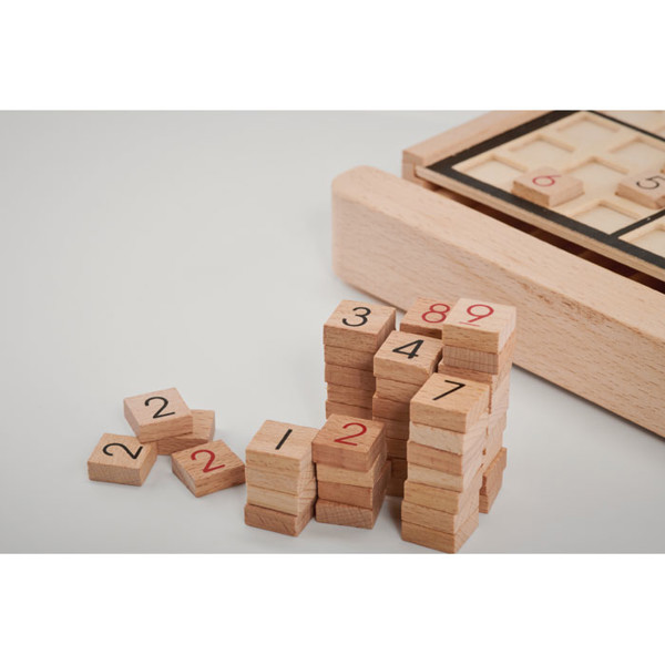 Wooden sudoku board game