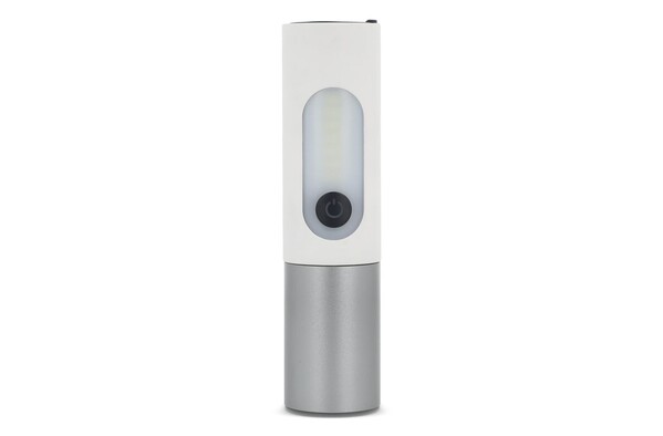 Lampe de poche LED rechargeable 10 W avec fonction zoom 300 lm - Blanc