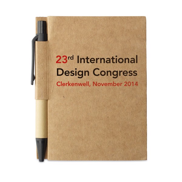 Recycled notebook with pen Cartopad - Black